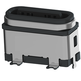 XB - type C 8P - 16 support femelle étanche h = 6,80 mm (avec tôle d'acier) (forme en U entièrement plastique)